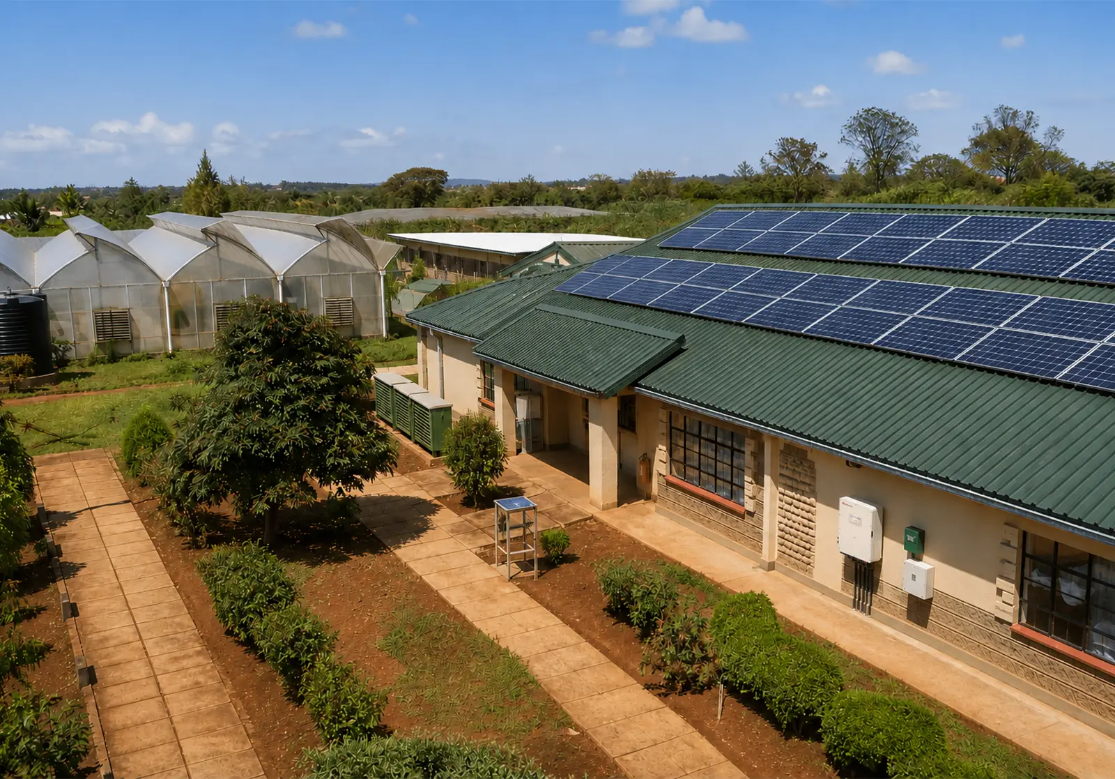 Commercial solar power system for a botanical research facility in Kenya
