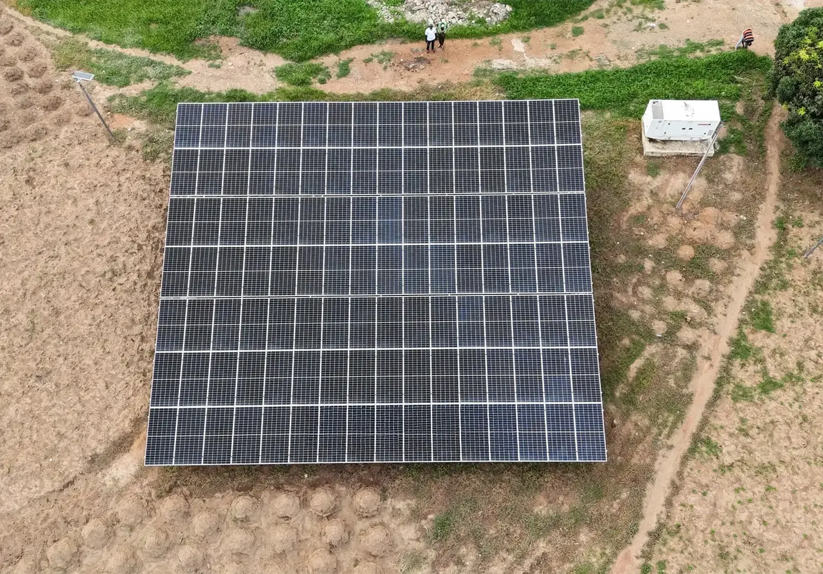 Ground mounted solar power array for a hospital project