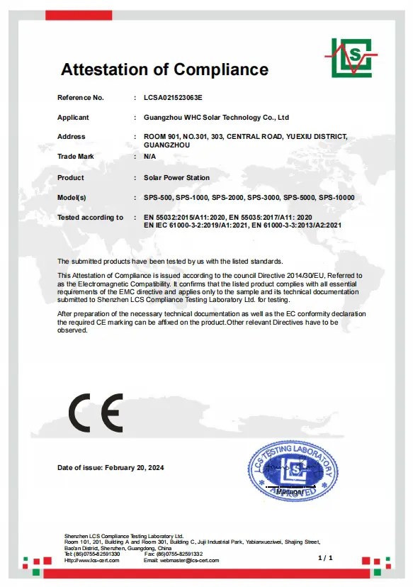 WHC Attestation of Compliance