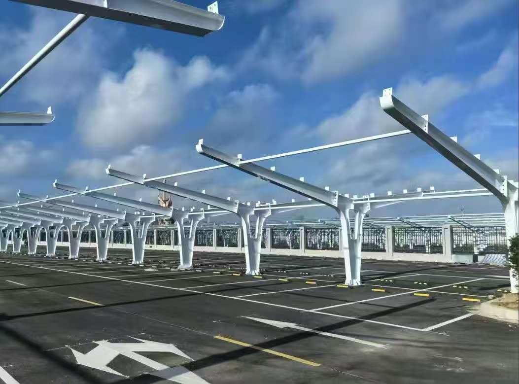 Commercial parking lot solar carport power system in Tanzania