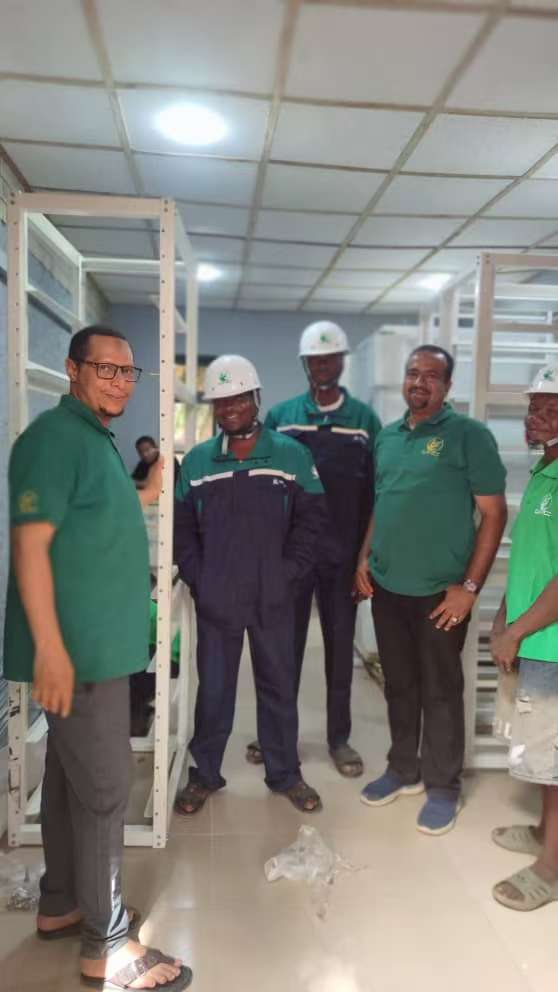 Commissioning team for a rooftop solar power project in Abuja