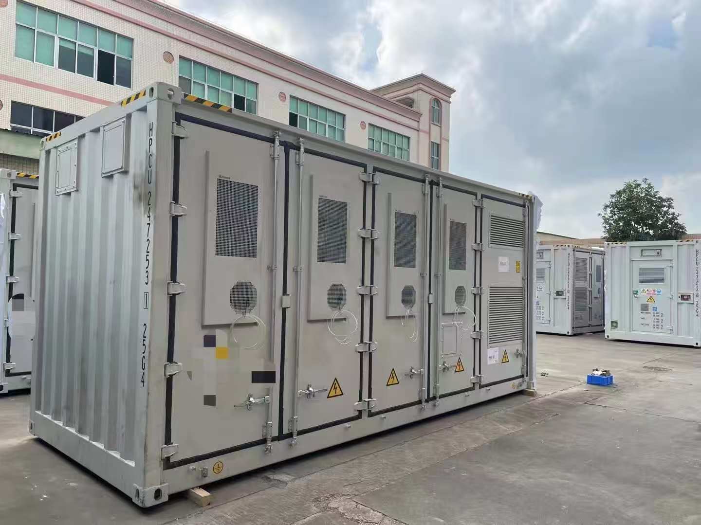 Containerized battery units for a copper processing plant solar power system in Zambia